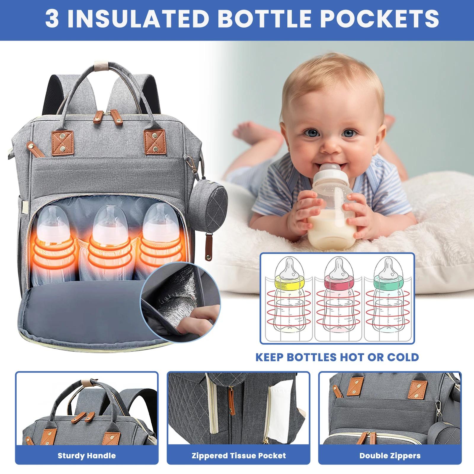 Sac à dos pour couches, sac à langer pour bébé, sac à couches pour bébé fille et garçon, sac de voya