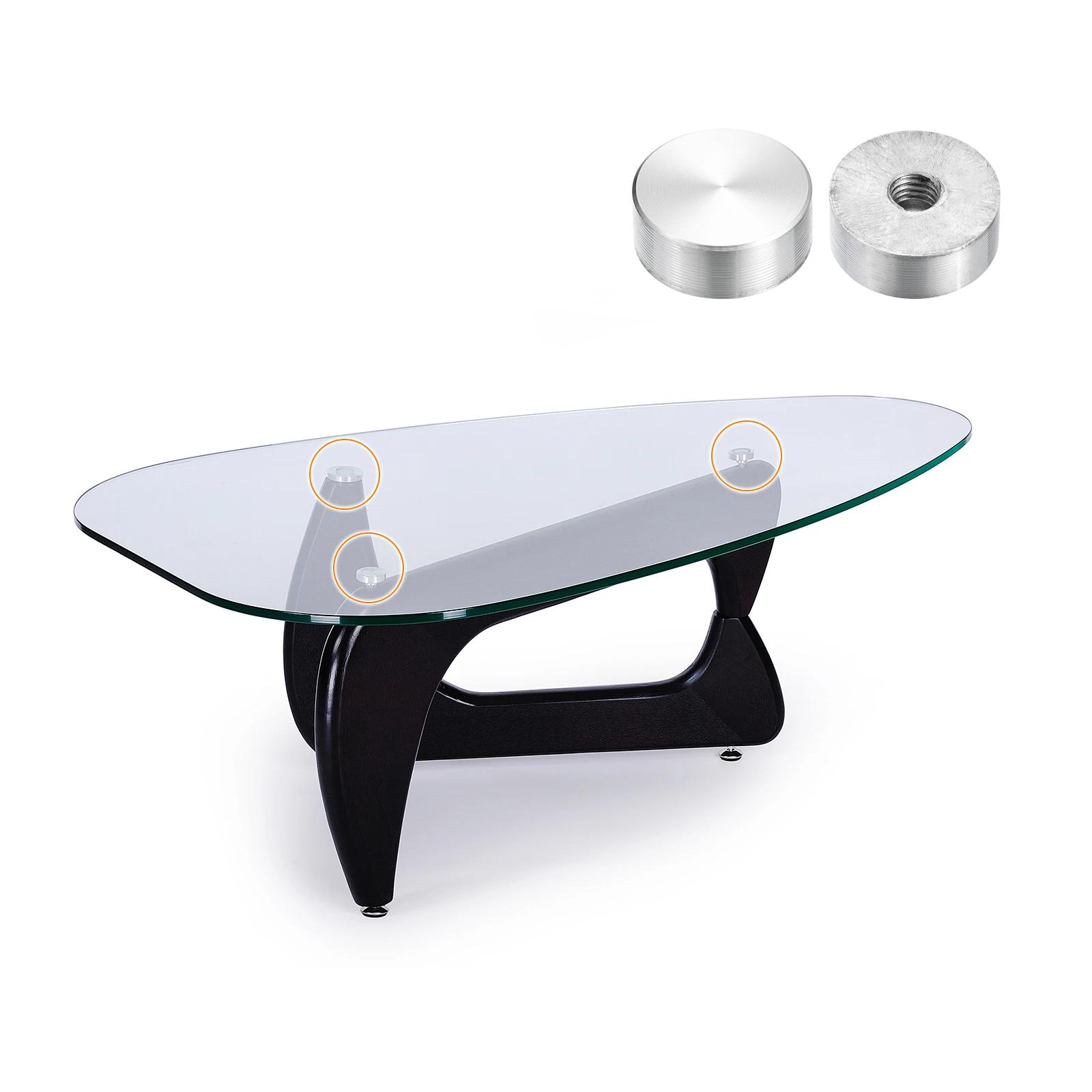 4/6/8 pièces 20mm de diamètre disque en aluminium matériel M6 M8 filetage rond verre Table cercle di