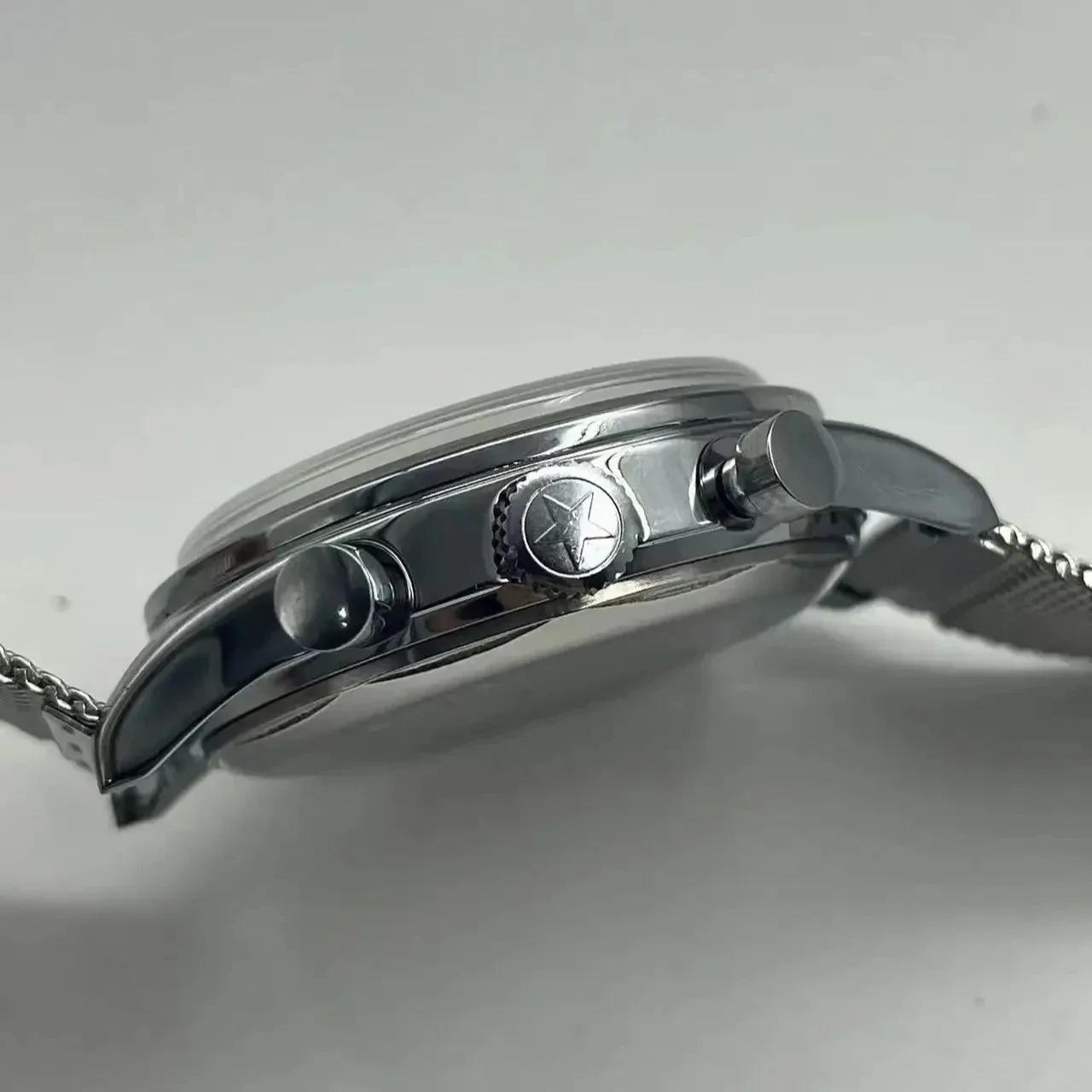 Montres pour hommes 1963 pilote montre automatique 42mm étanche rétro quartz chronographe montre hab