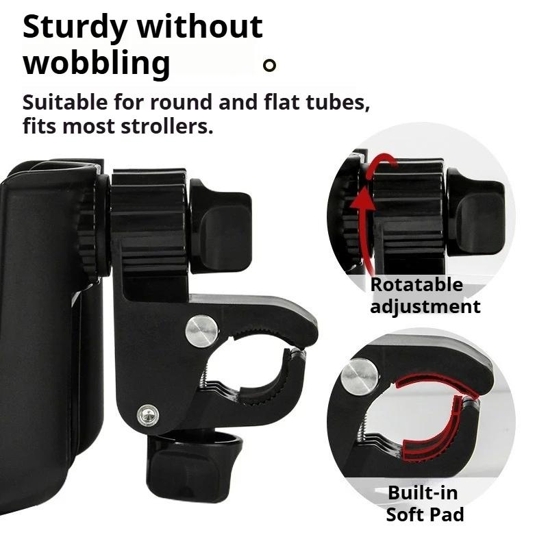 Porte-gobelet universel pour poussette avec support de téléphone, porte-bouteille pour fauteuil roul