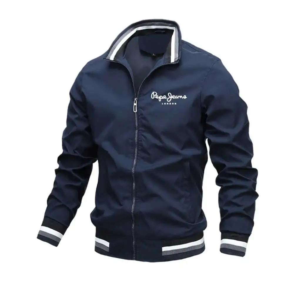 Nouvelle veste décontractée à col montant pour homme, printemps et automne, fermeture éclair, veste