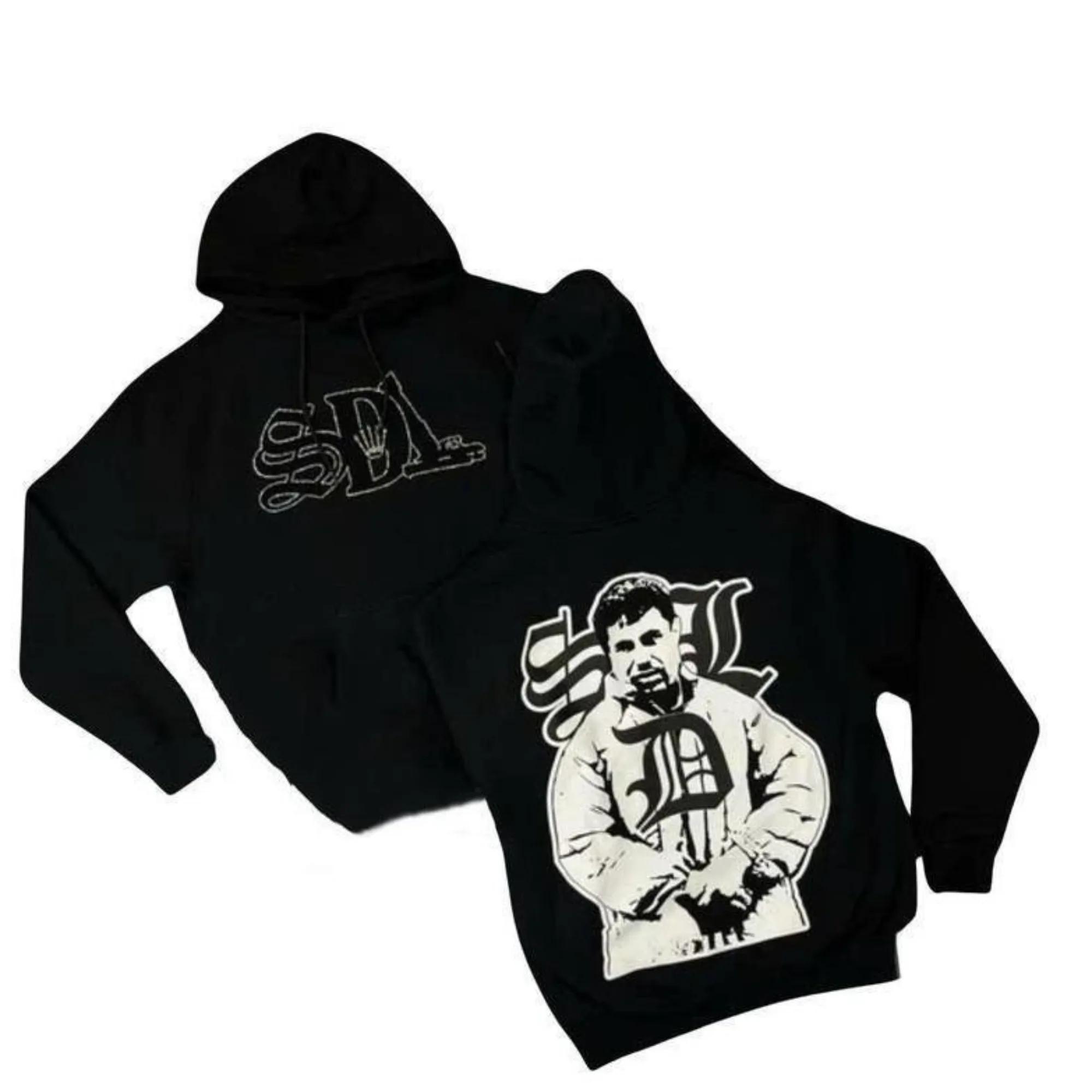 Tendance 2025 nouveaux hommes Sdl bandes bleues x Askr moletom à capuche noir SDL Collection Askr St