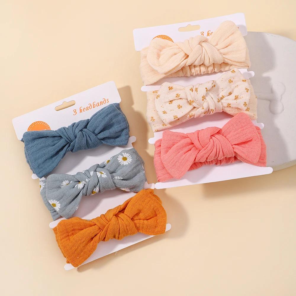 3 pièces bébé filles bandeau ensemble nœud noeud tête enveloppement pansement enfants tout-petits ch