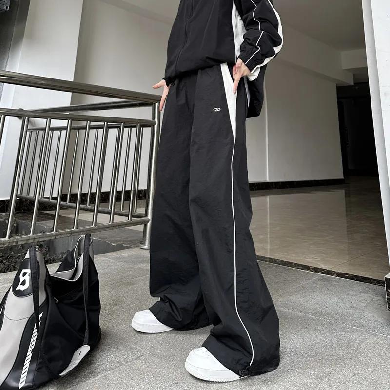 Pantalon de jogging décontracté pour femmes, mode Streetwear, surdimensionné, sport, jambes larges,