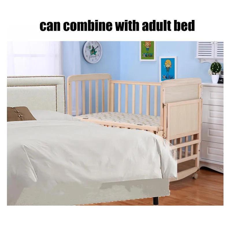 Berceau intelligent réglable en 3 étapes sur roulettes – Convertit vers le lit à bascule et le lit,