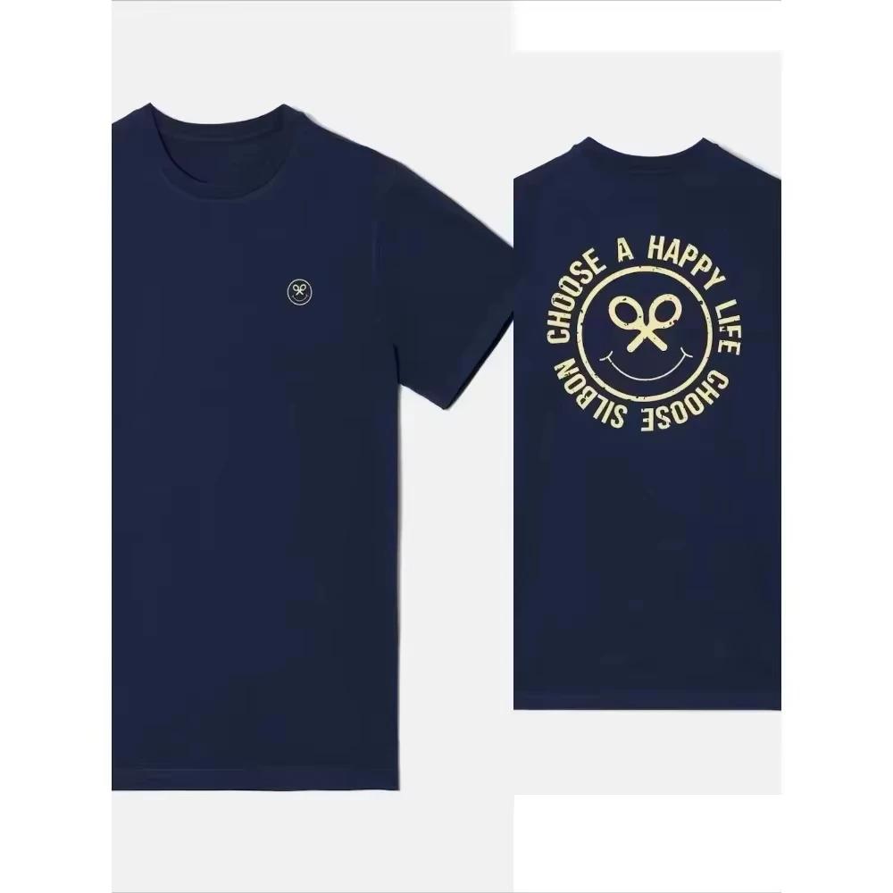 T-shirt d'été SILBON pour hommes, confortable et respirant, à manches courtes, idéal pour la moto. V