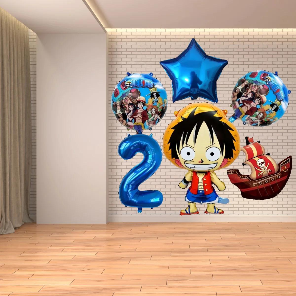 One Piececeed Luffy Zoro thème 32 pouces numéro étoile bateau Pirate feuille Ballon accessoires cade
