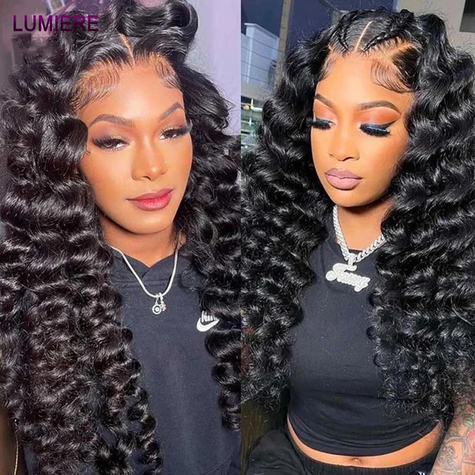 Lumiere-Mèches Péruviennes Naturelles Remy 3/4 Noires, Cheveux Ondulés, Double Trame, 10 à 30 Pouces