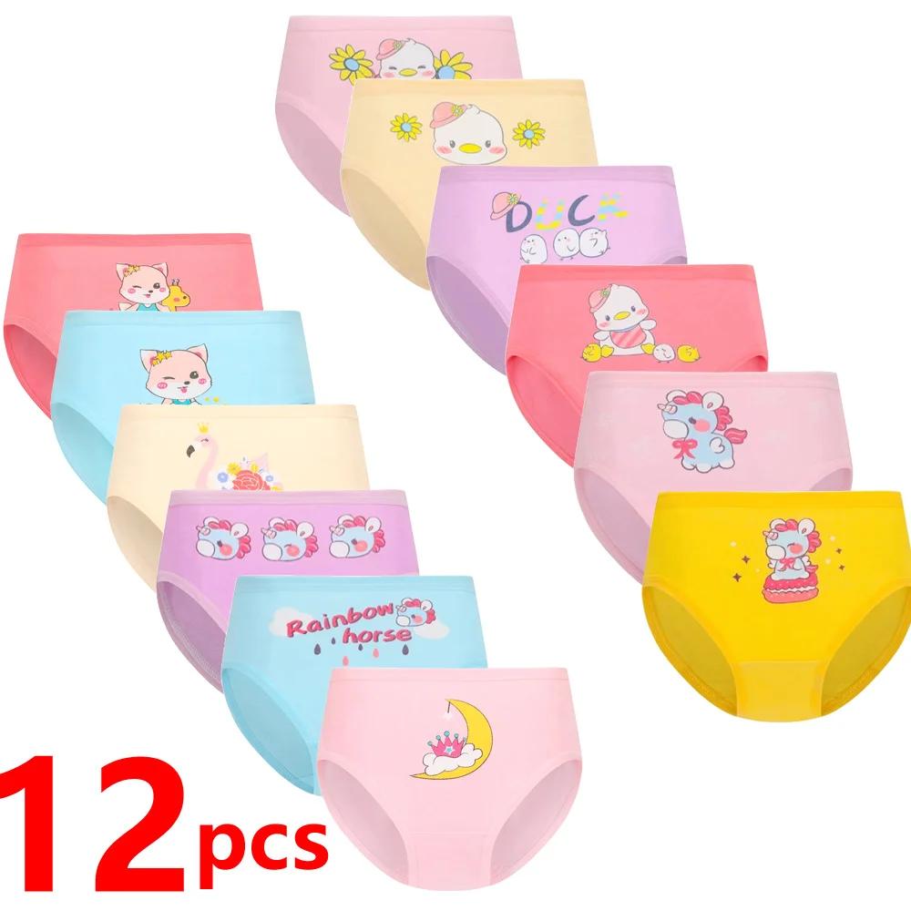 1/4/8/12 pièces enfants filles culottes ensembles coton joli mignon dessin animé licorne imprimer en