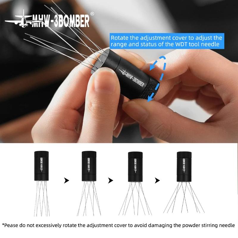 MHW-3BOMBER WDT Outils 2.0 Café Remuer Distribution Réglable Magnétique Absorption Stand Espresso Ac
