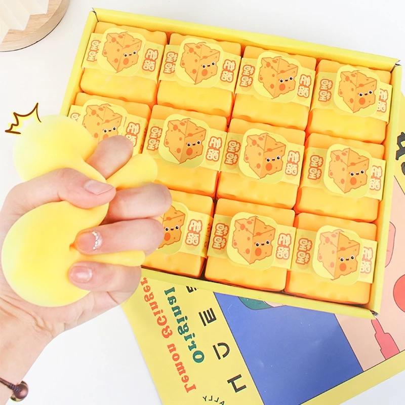 Squishy carré fromage presser jouets rebond lent pousser soulagement du Stress jouet sensoriel beurr