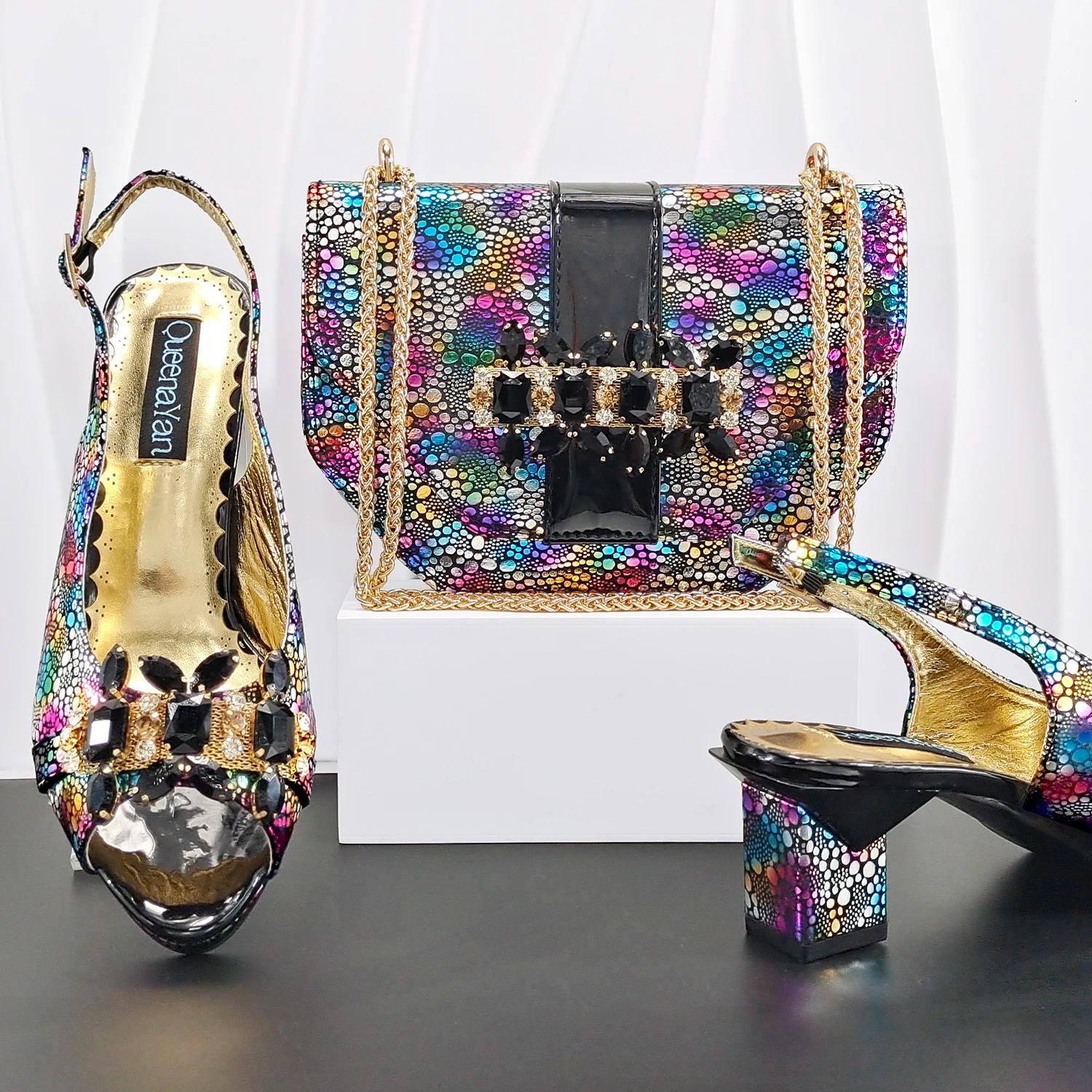 Doershow – ensemble de chaussures et sacs de style africain pour femmes, de haute qualité, bleu ciel