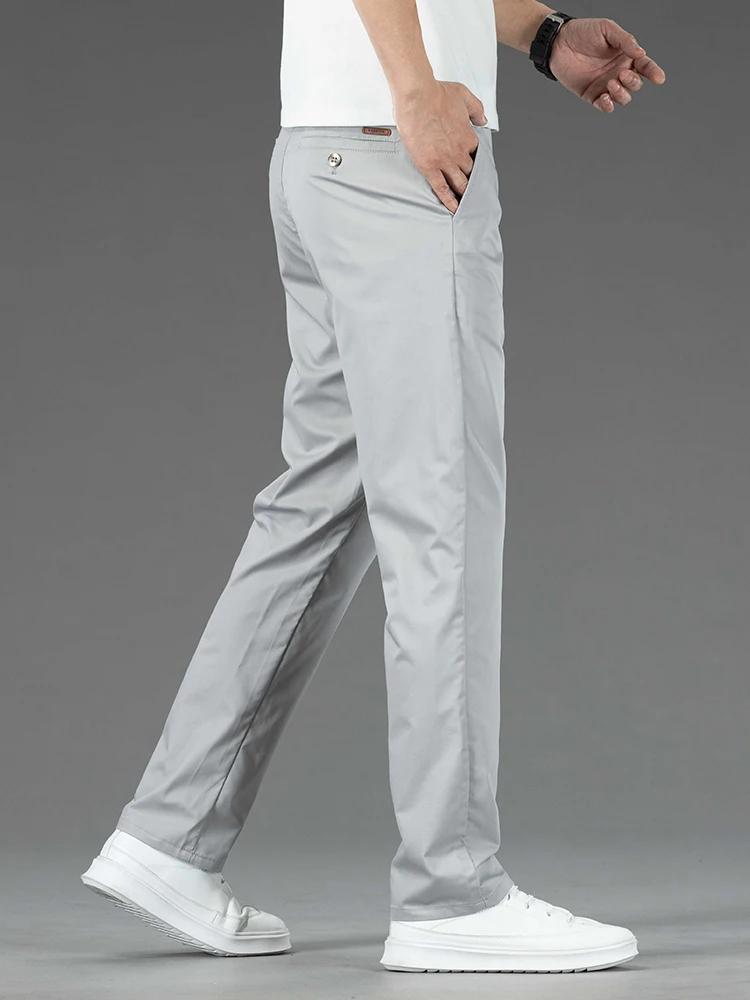 Printemps été nouveaux hommes pantalons décontractés mince mûrier soie doux affaires pantalon décont