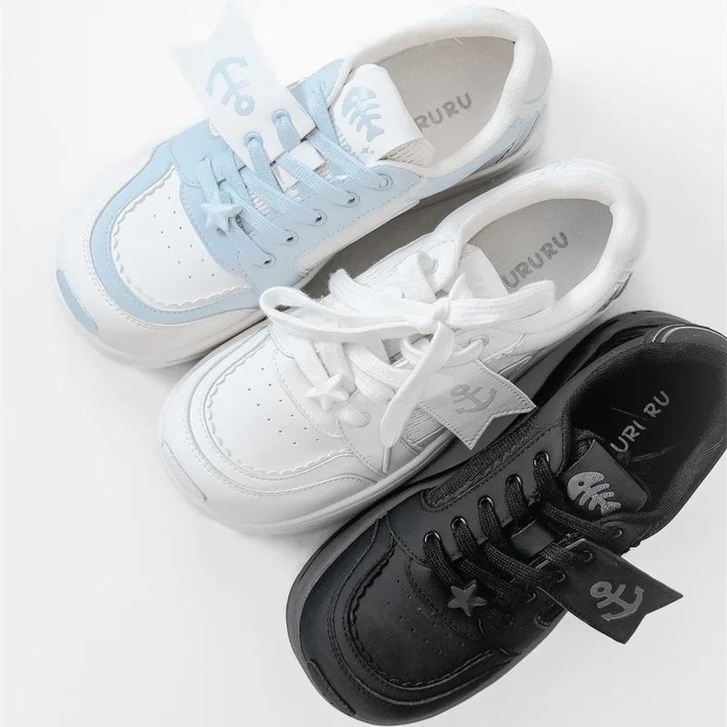 Navy Run Gururu Original marin Style chaussures simples été Lolita filles baskets à semelles épaisse