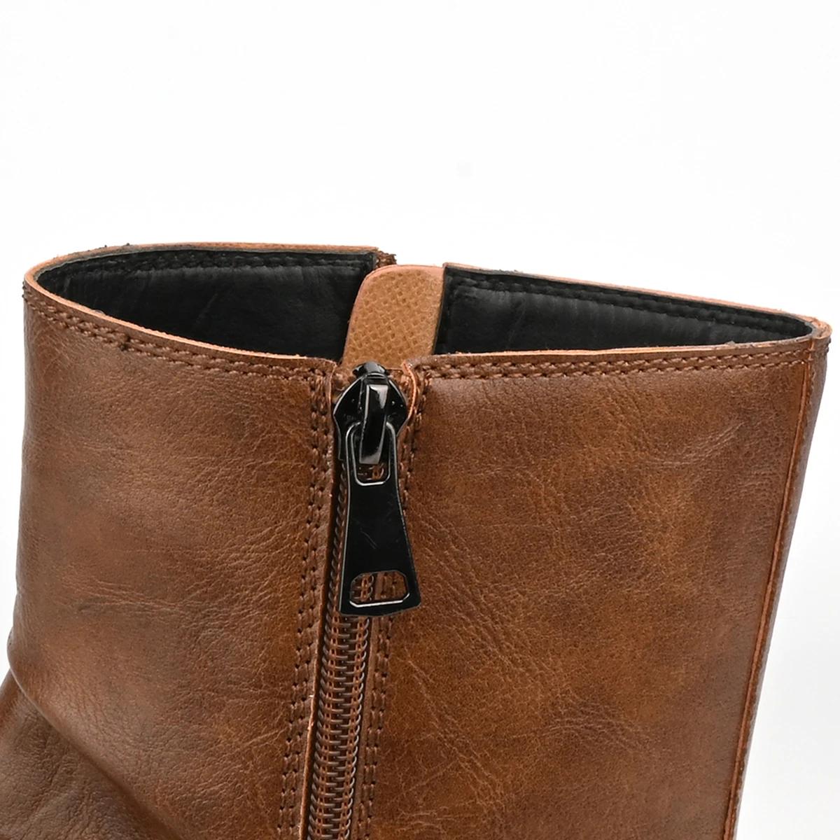Bottes rétro à talons bas pour hommes, style britannique, décontracté, 03