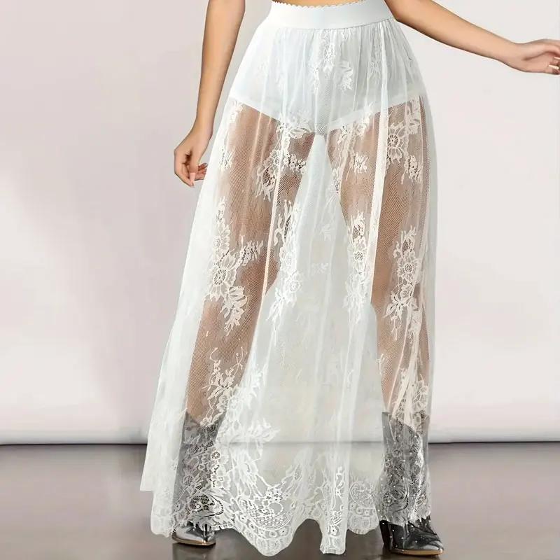 Robe de soirée élégante en dentelle pour femmes, tenue de soirée élégante, Sexy, transparente, Maxi,