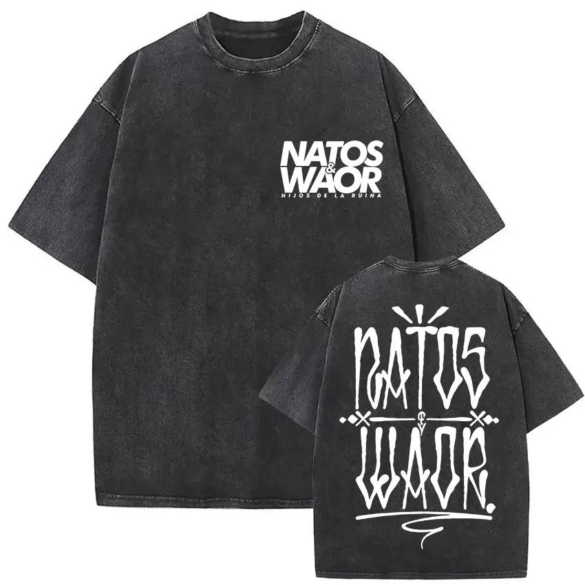 Lavé Vintage NATOS WAOR Hijos De La Ruina Logo Album Merch t-shirts hommes femmes Hip Hop gothique à
