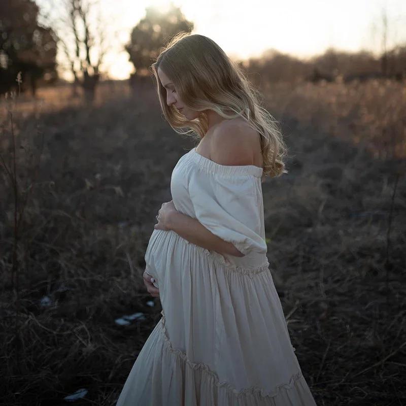 Robe de grossesse en coton pour séance Photo bohème, pour femmes enceintes, pour réception-cadeau po