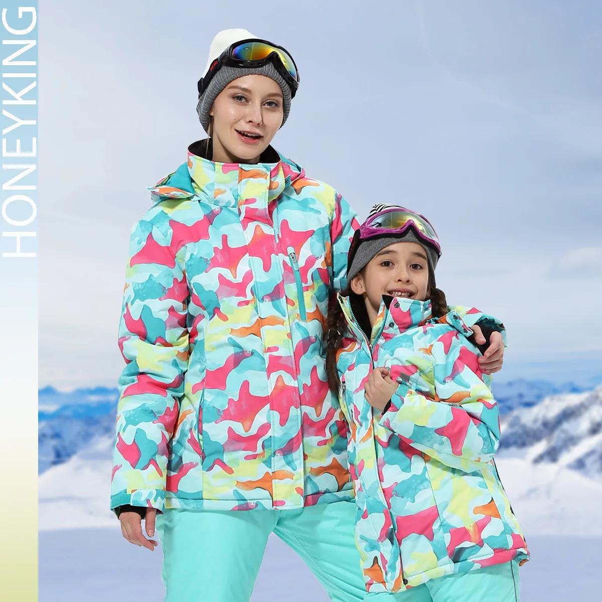 HONEYKING enfants vêtements d'extérieur de Ski hiver chaud coupe-vent Sports de plein air vestes de