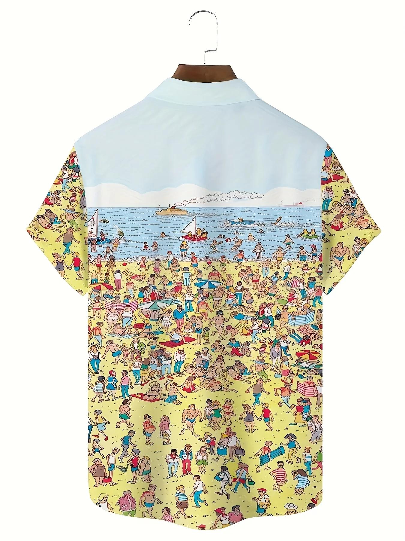 Chemise hawaïenne Simple pour hommes, imprimé visage 3d, chemises à manches courtes, vêtements de pl