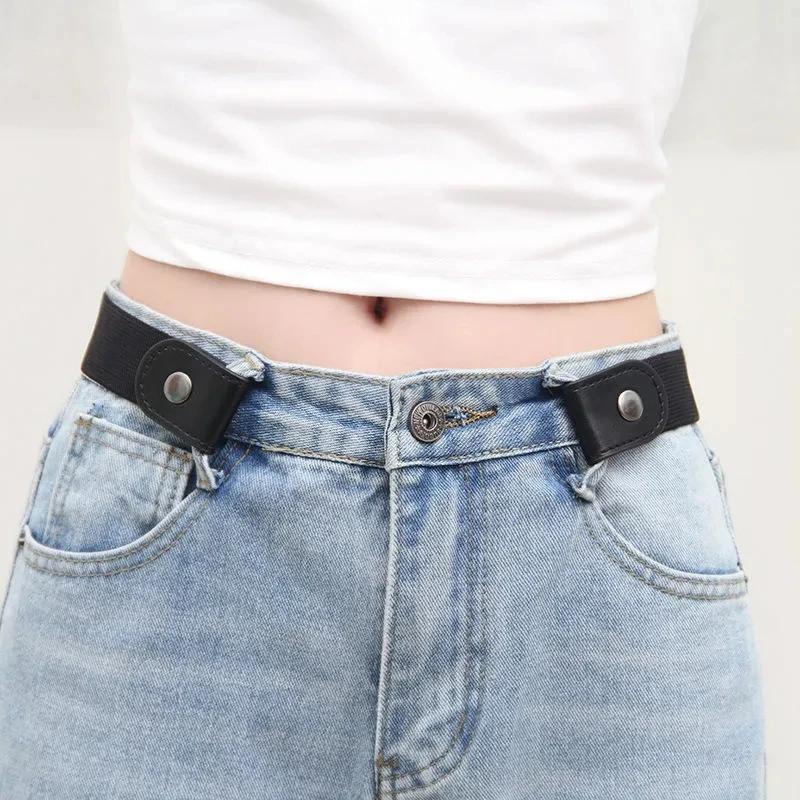 Ceinture élastique invisible sans couture pour hommes et femmes, ceinture de jeans unisexe, longueur