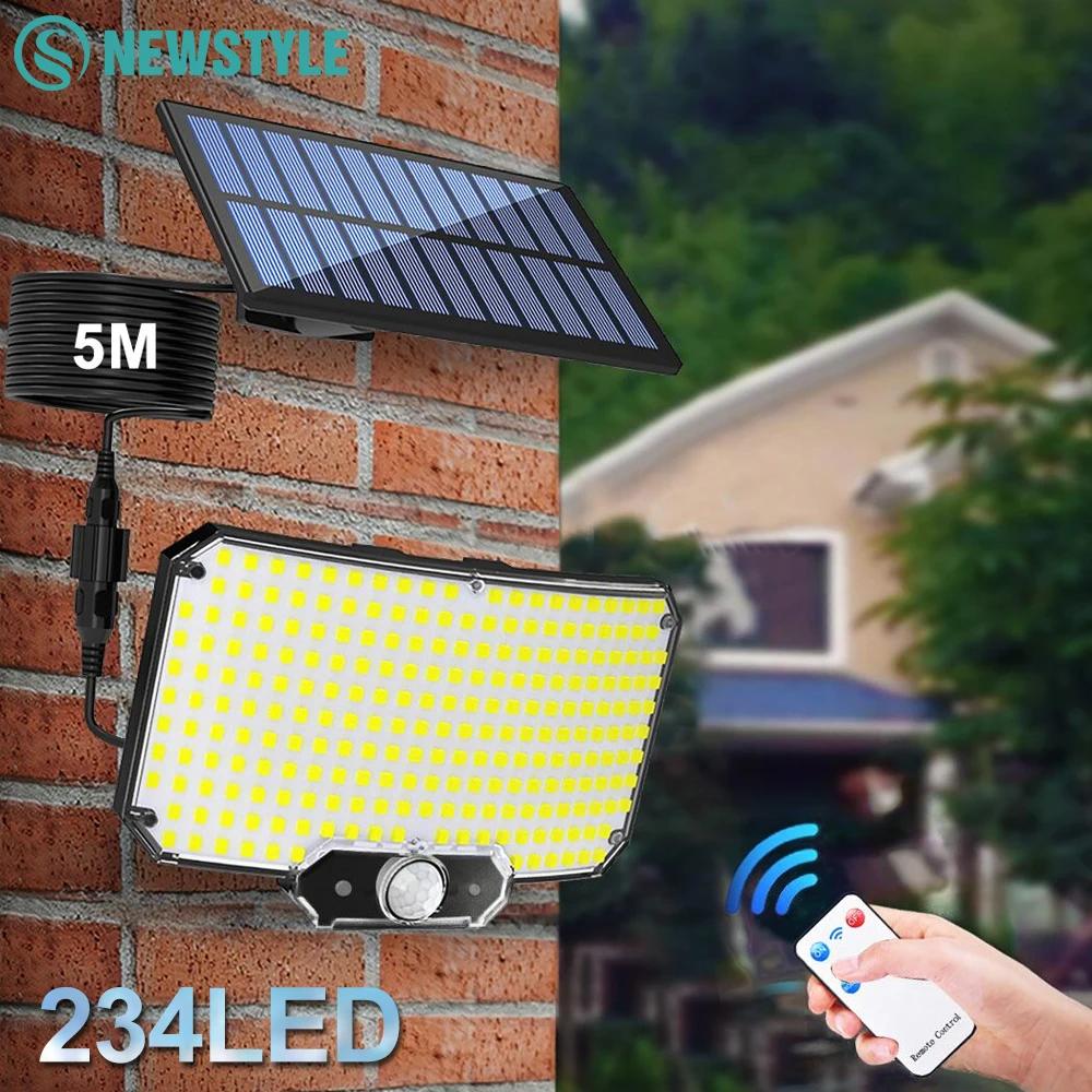 Lampes solaires 234LED lumières de sécurité solaires capteur de mouvement de jardin extérieur 3 Mode