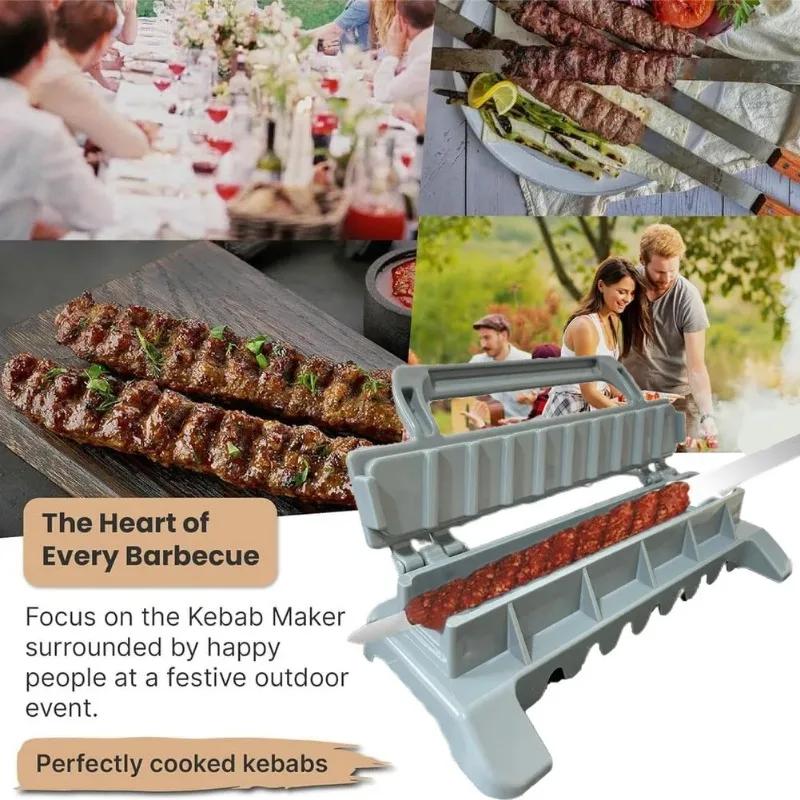 Brochettes de Kebab plates en acier inoxydable, 2.3cm, pour Barbecue, rangée de brochettes, fabrican