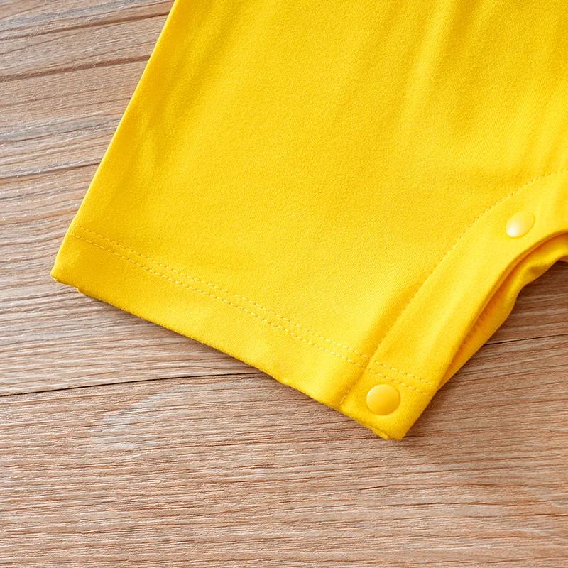 Vêtements pour nouveau-né, Animal-YellowDogPrint, combinaison pour nourrissons, manches courtes, pyj