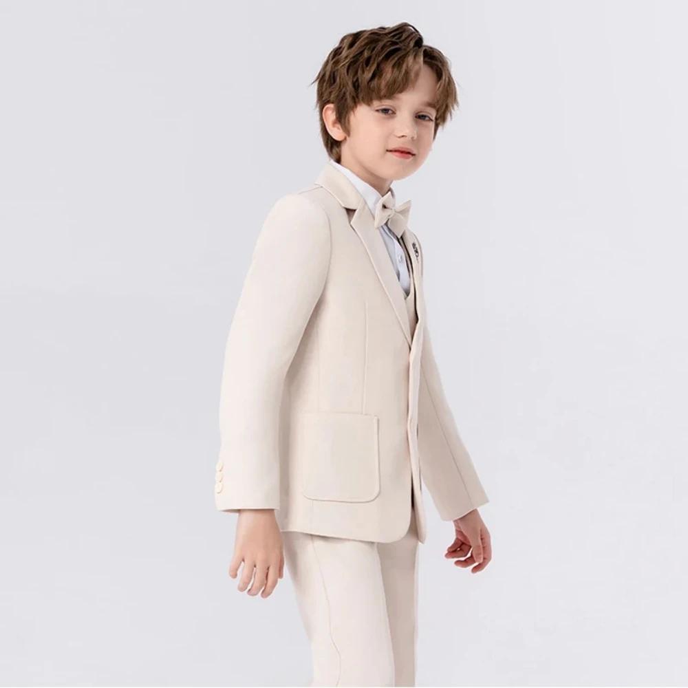 Ensemble de costume personnalisé pour enfant, 4 pièces, Blazer, gilet, pantalon, nœud papillon, fête