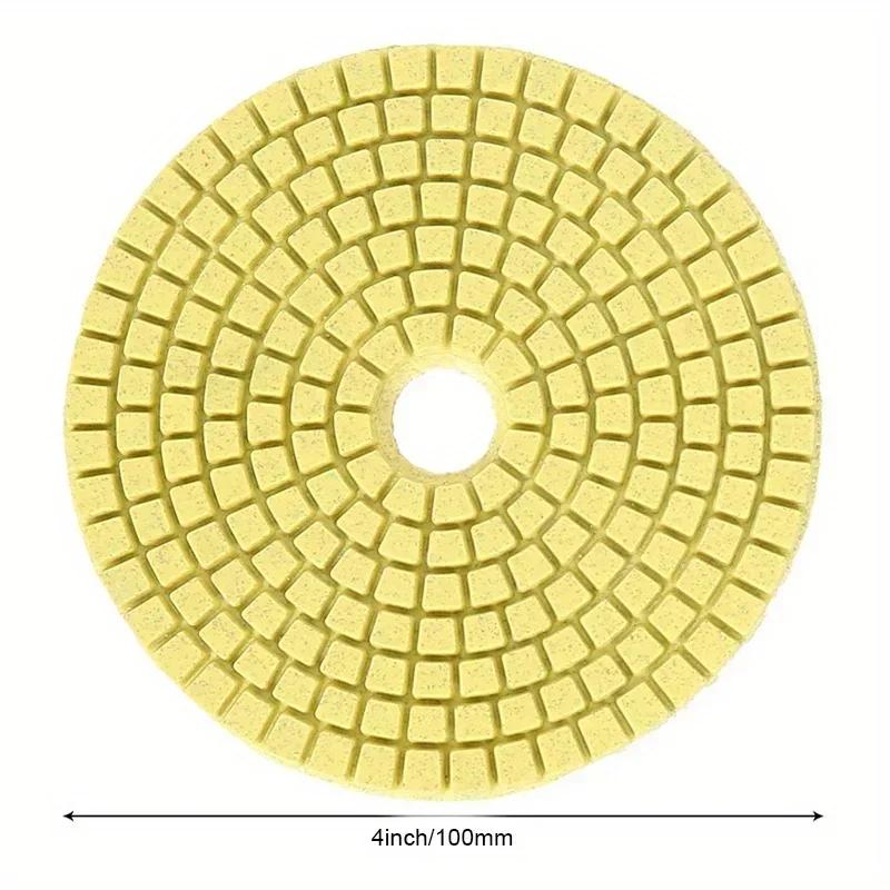 Ensemble de tampons de polissage 4 ", 100mm, 8 pièces, utilisation humide et sèche, pour granit, bét