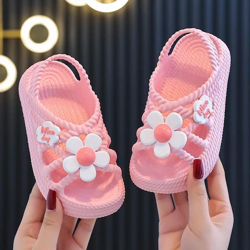 Pantoufles d'été pour enfants, pour filles et garçons, salle de bain, maison, chaussures de plage an