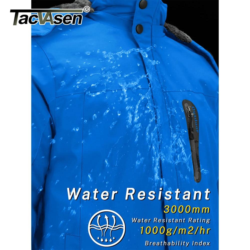 TACVASEN hommes doublure polaire chaleur veste hiver neige travail extérieur manteau à capuche poche