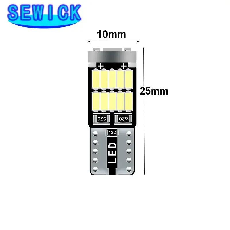 100 pièces T10 W5W 194 501 Led Canbus sans erreur voiture intérieur lumière T10 26SMD 4014 puce blan