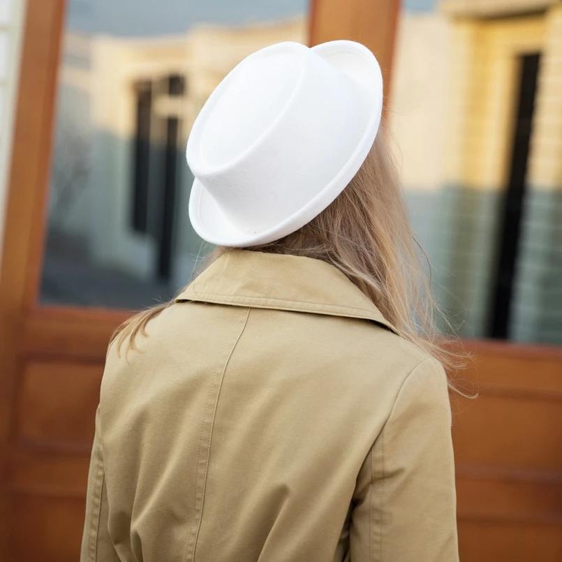 GEMVIE-Chapeau Classique en Feutre Doux pour Homme et Femme, Fedora à Bord Incurvé, 100% Laine, Auto