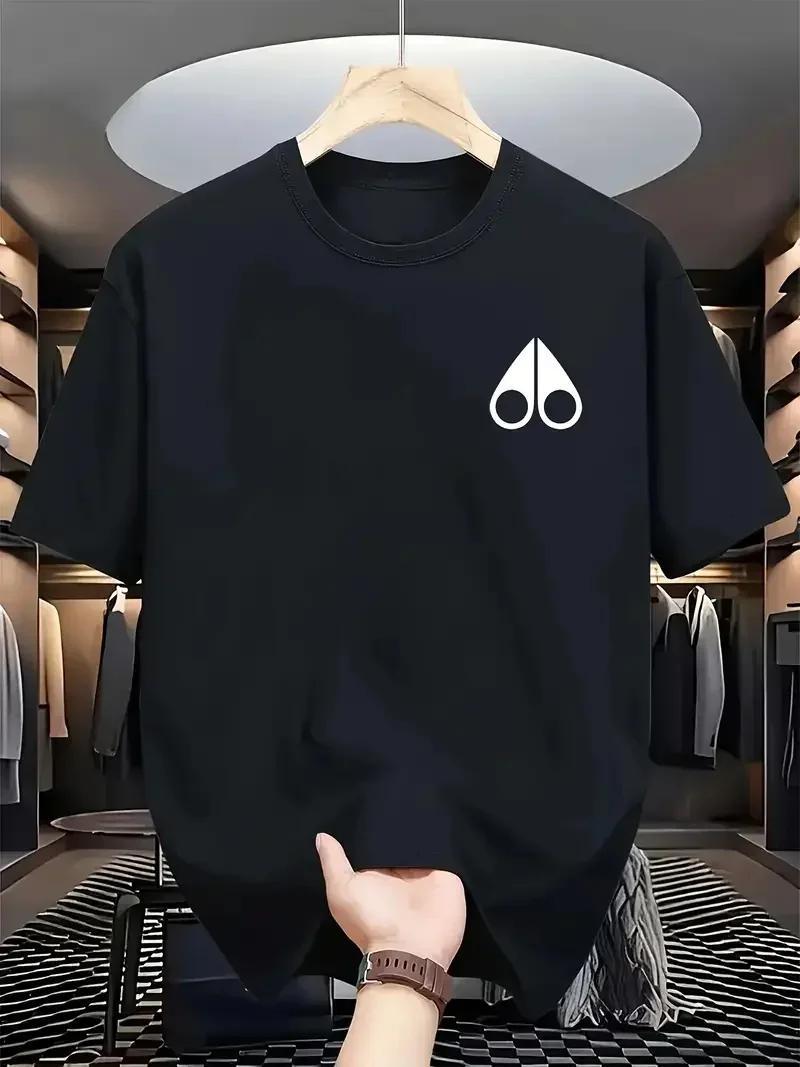 T-shirt de sport à manches courtes pour homme, coupe ample, en pur coton, pour un usage décontracté.