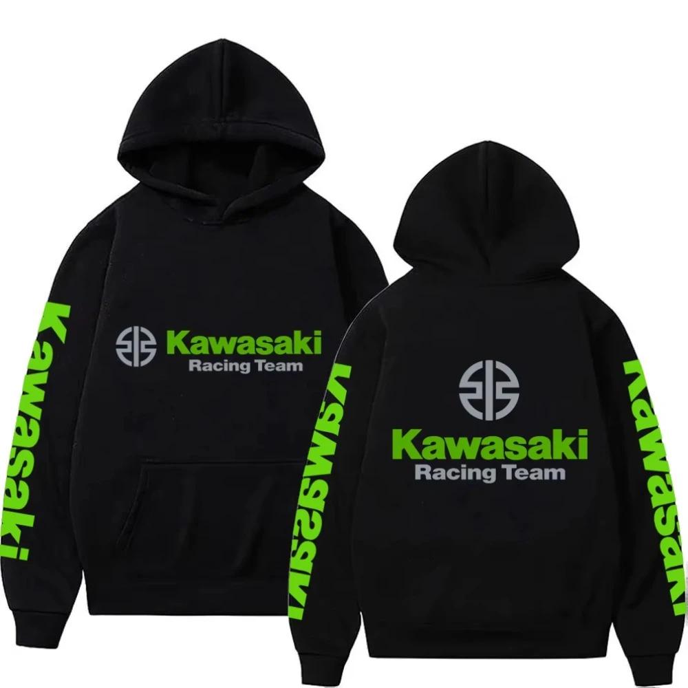 Sweat à capuche Kawasaki 2025 pour homme et femme - Mode décontractée couple - Nouveau logo moto