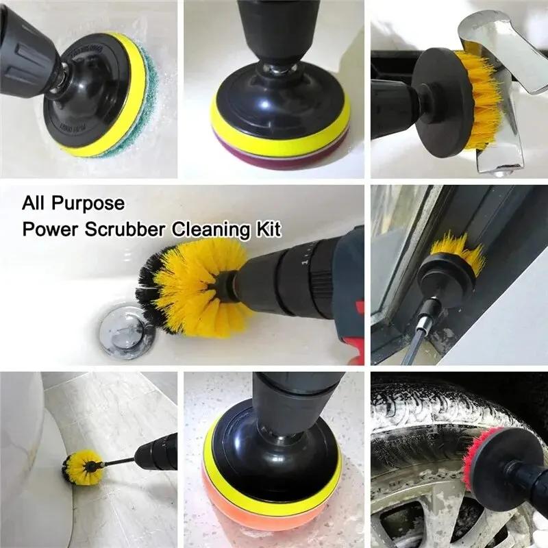 Kit de perceuse électrique, brosse à récurer pour tapis, Surface de salle de bains, meubles de baign