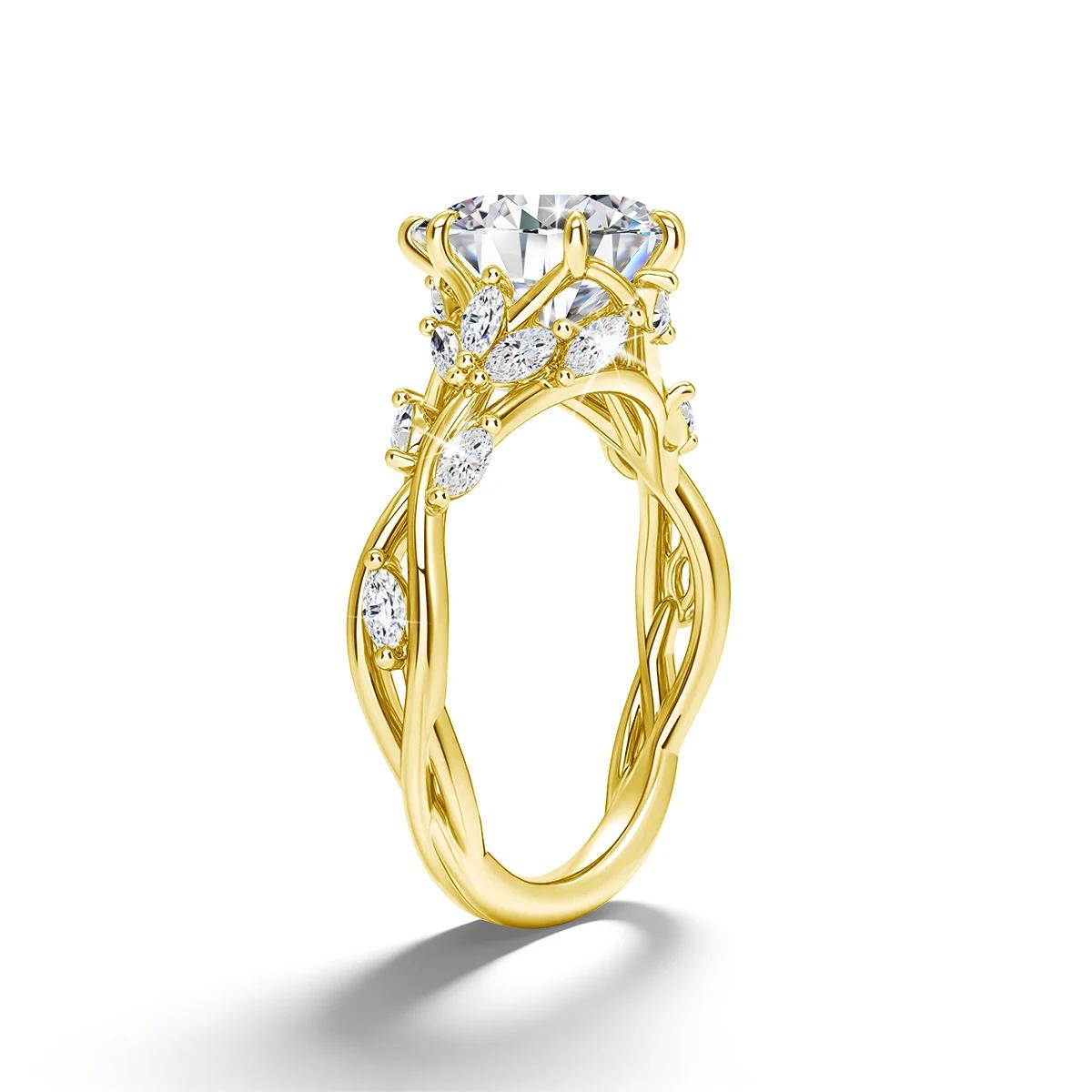 Bague de mariage en or véritable 14 carats avec moissanite 3 carats taille marquise, diamant GRA ins