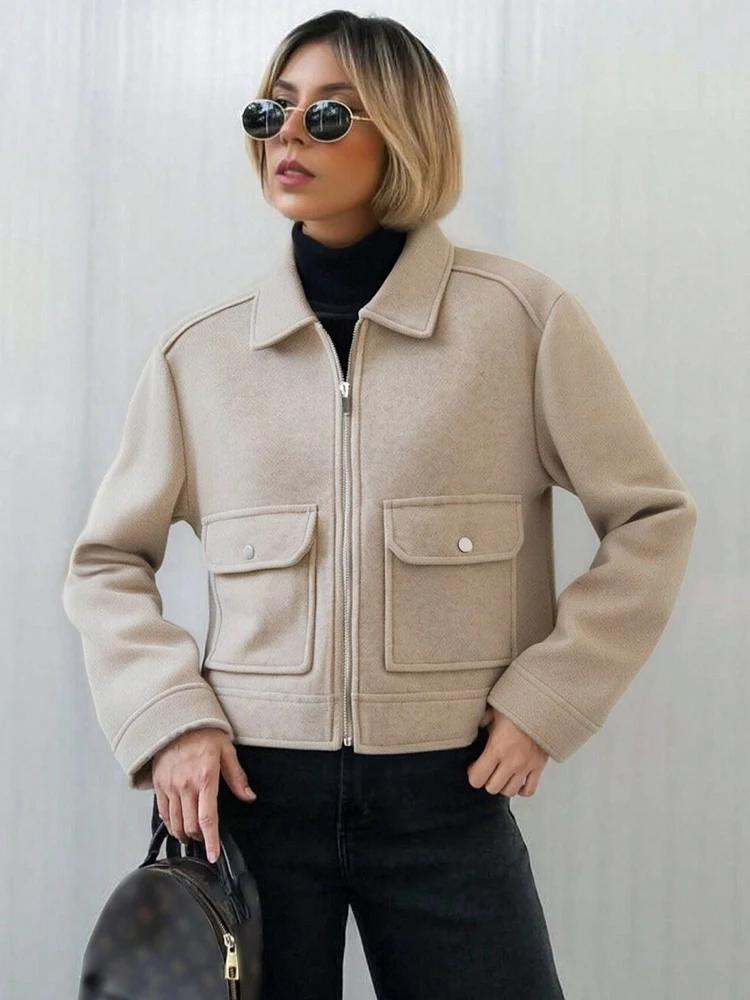 Veste à fermeture éclair pour femme SLTNX, nouvelle veste d'hiver à manches longues avec poches, ves
