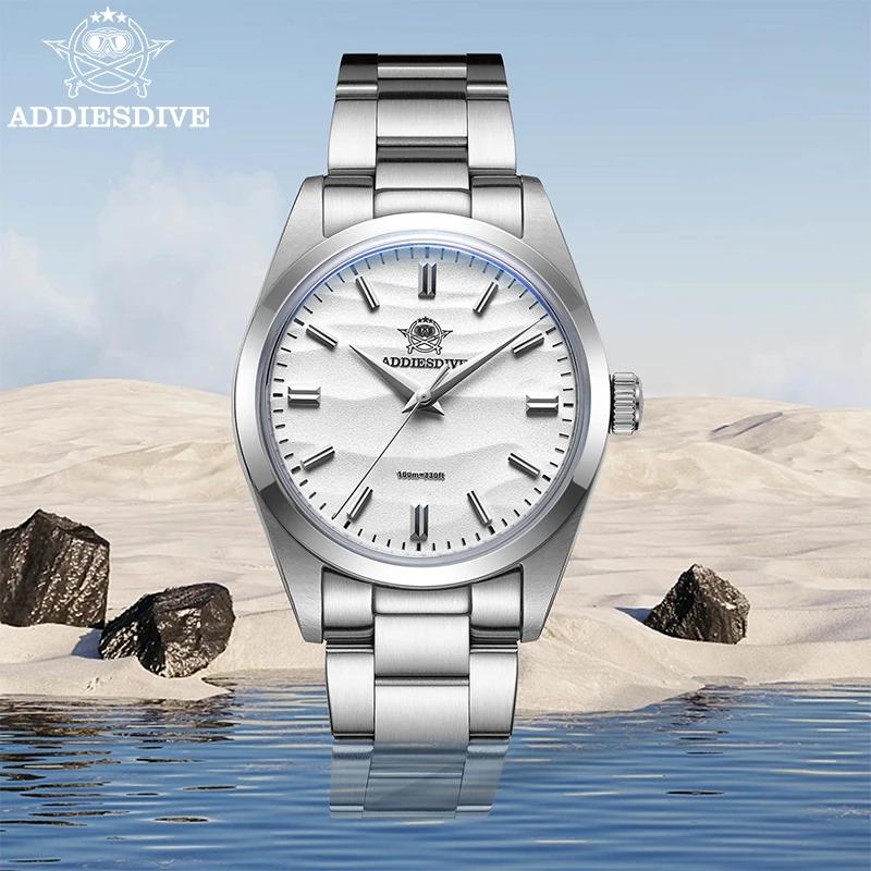 ADDIESDIVE-Montre à quartz étanche pour homme, acier inoxydable, revêtement AR, verre breton, montre