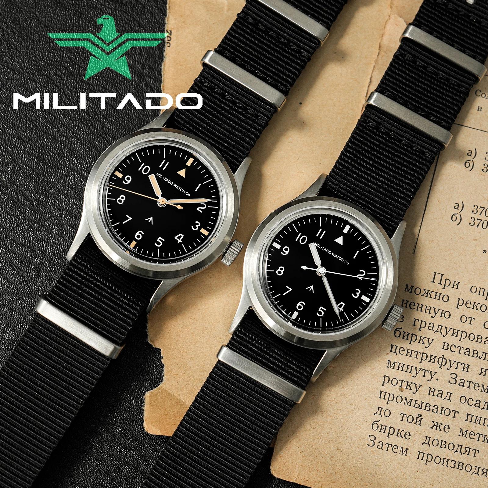 Militado ML14 36mm montre VH31 balayage deuxième mouvement à Quartz montre saphir cristal Super lumi