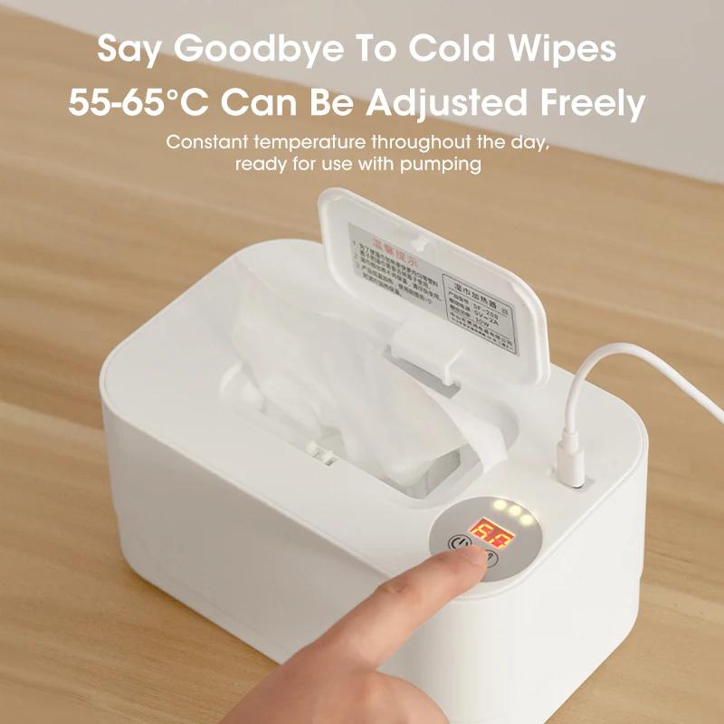 Chauffe-lingettes bébé portable avec écran LED et charge USB - Usage domestique et voiture