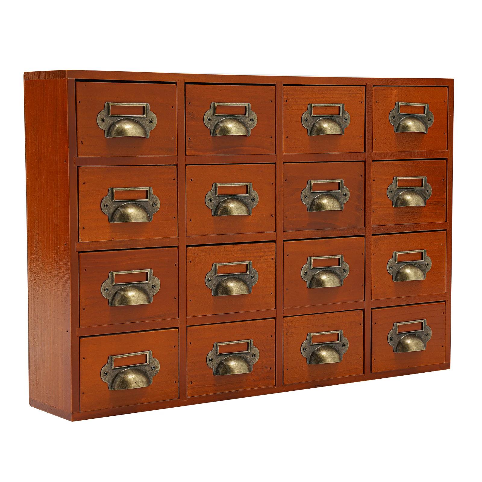 Armoire de rangement à 16 tiroirs, coffres et armoires d'apothicaire, boîte de rangement d'herbes, o