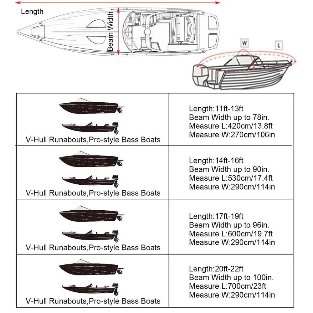 Housse de bateau en Polyester 300D, 11-22 pieds, imperméable, résistante aux UV, Durable et anti-déc