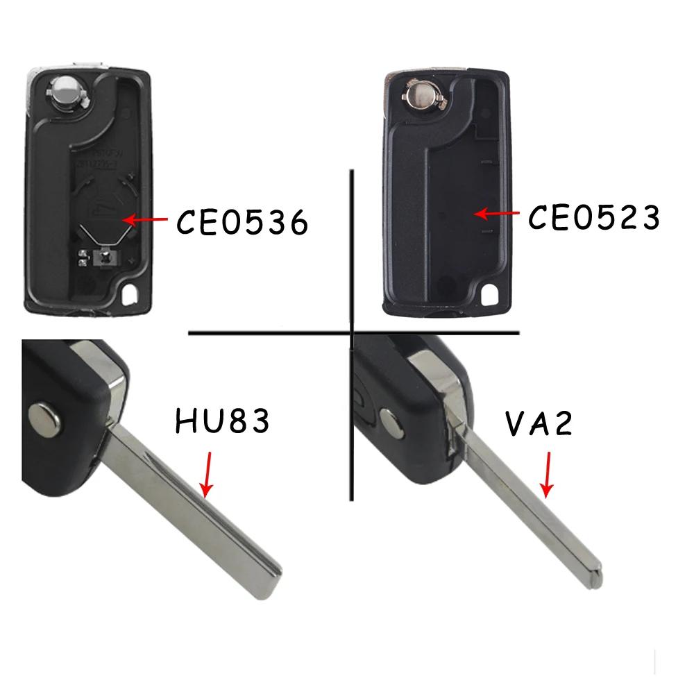 KEYYOU 10 pièces 2/3 boutons étui à clés de voiture pour Peugeot 207 307 308 407 607 807 pour citroë