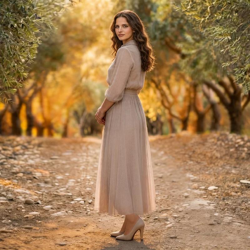 Ensemble 2 pièces Tenue de Shabbat XS-3XL Chemise à manches longues et jupe longue élégante en maill