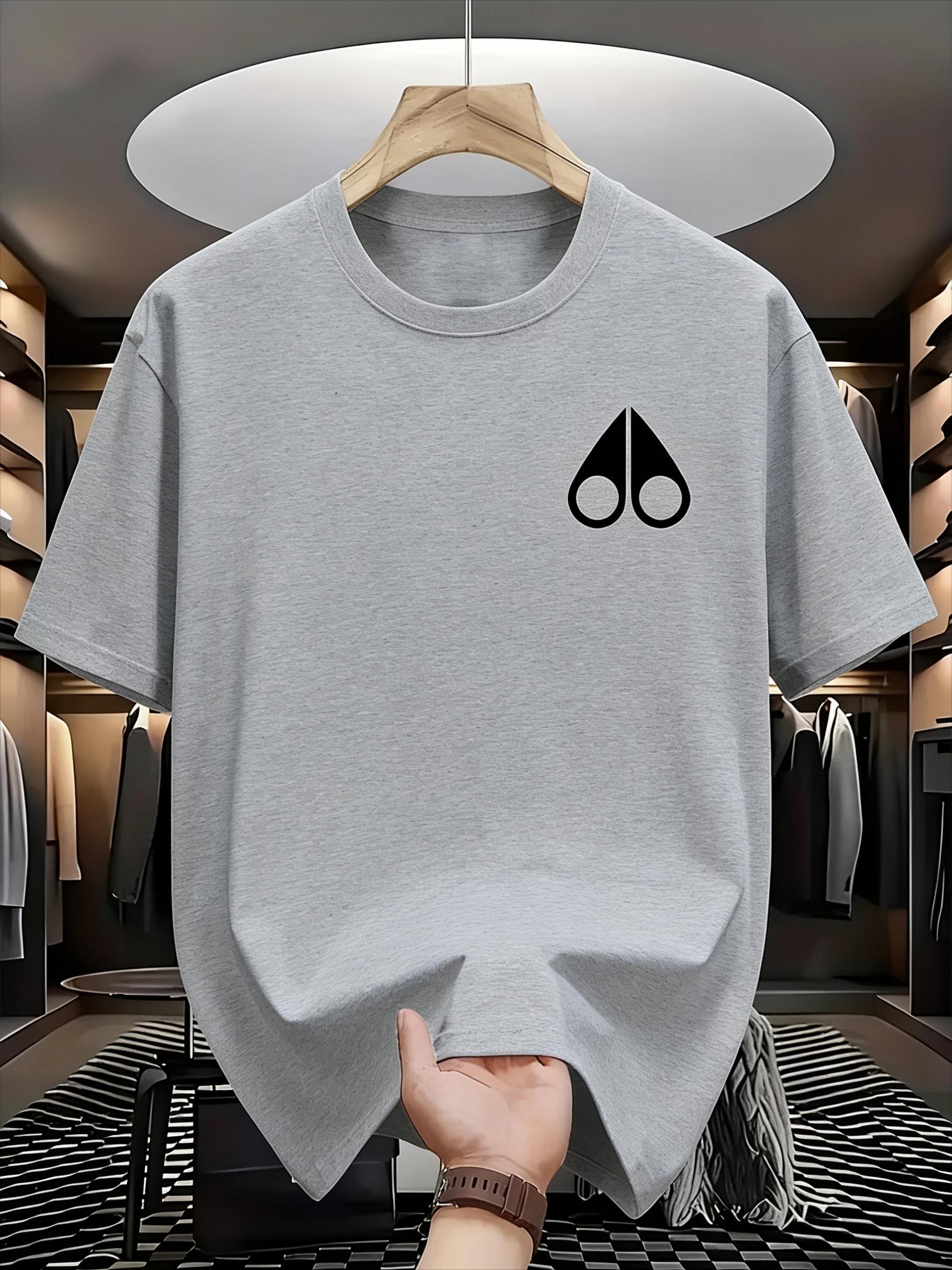 T-shirt de sport à manches courtes pour homme, coupe ample, en pur coton, pour un usage décontracté.