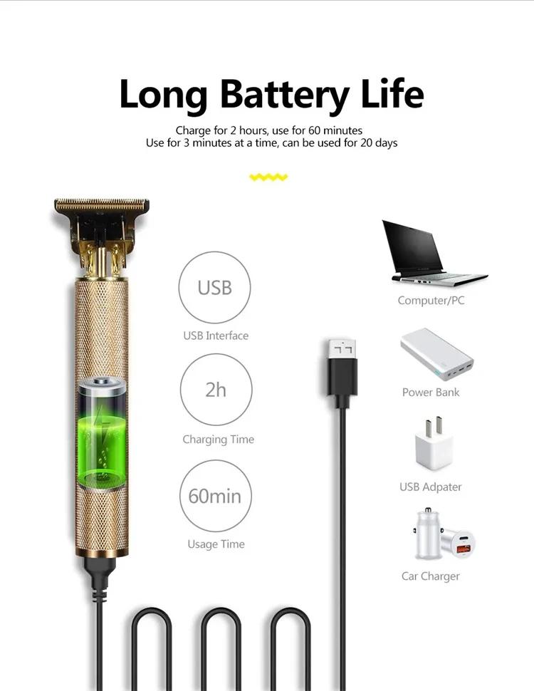 Machine de coupe de cheveux électrique Vintage T9 tondeuse à cheveux Rechargeable homme rasoir tonde