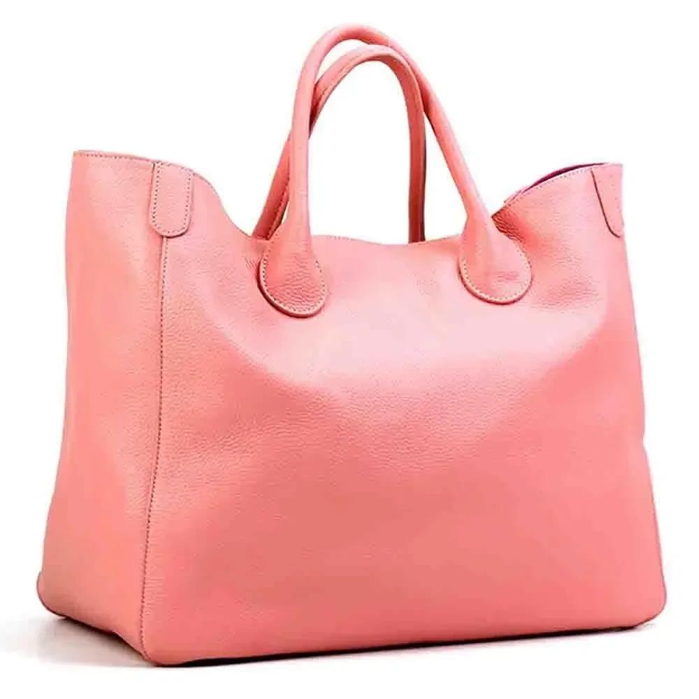 Sac à main spacieux en cuir véritable pour femmes, fourre-tout de luxe en cuir de vache décontracté,