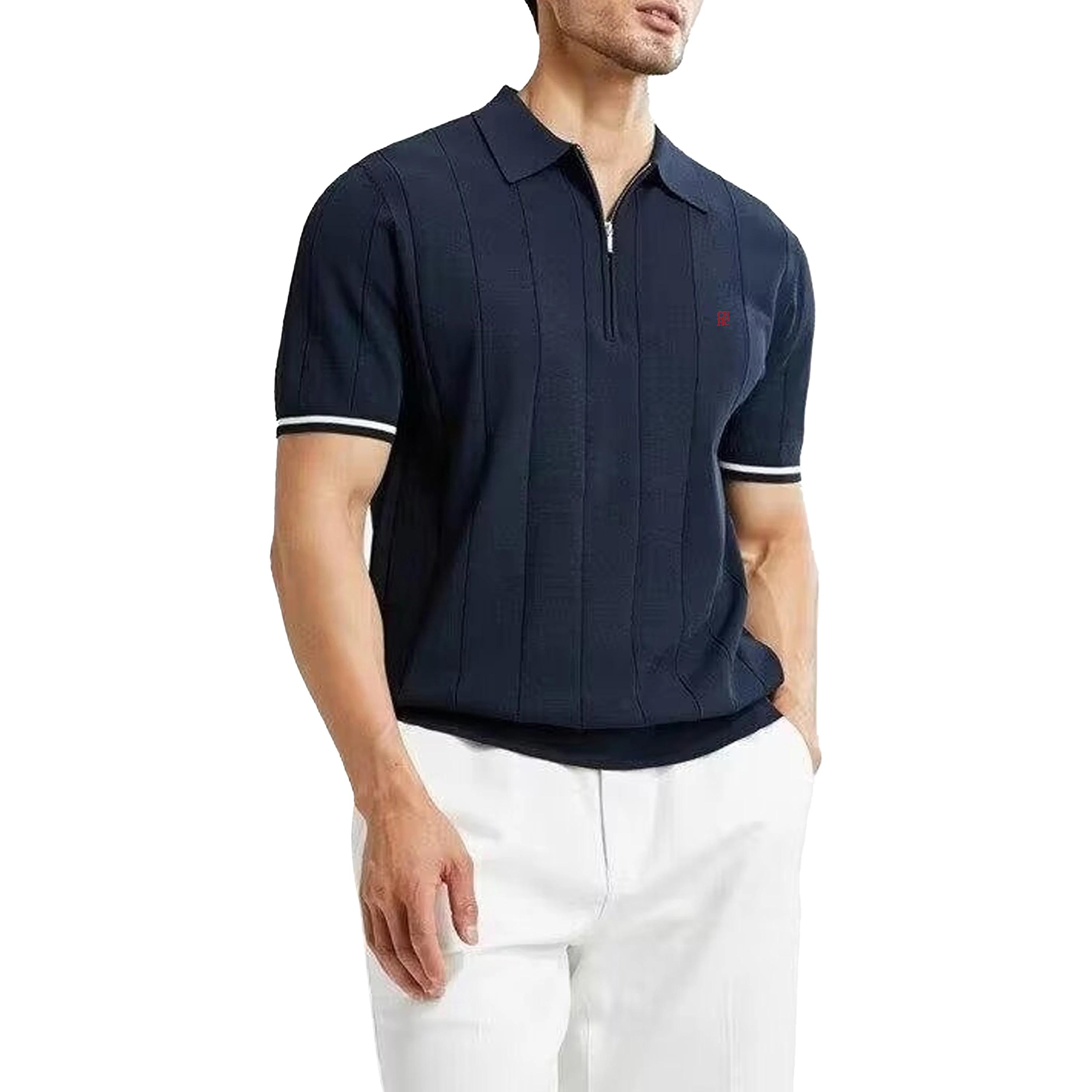 CHCH 2024 nouveau Polo d'été en tricot côtelé pour hommes respirant et frais marque qualité hommes p